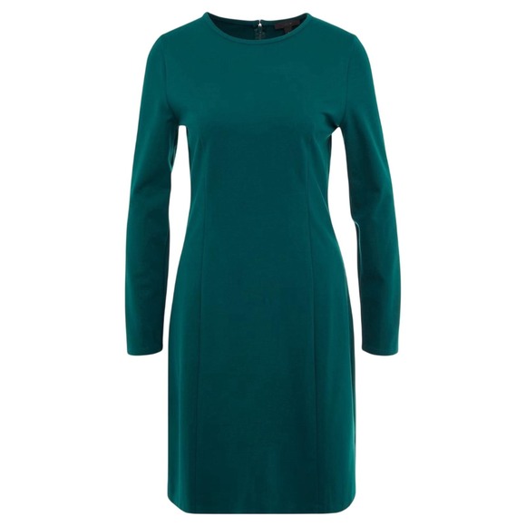 J.CREW Dresses & Skirts - J Crew Dress Womens Large Green Long Sleeve Ponte Knit Sheath Knee Length Jewel